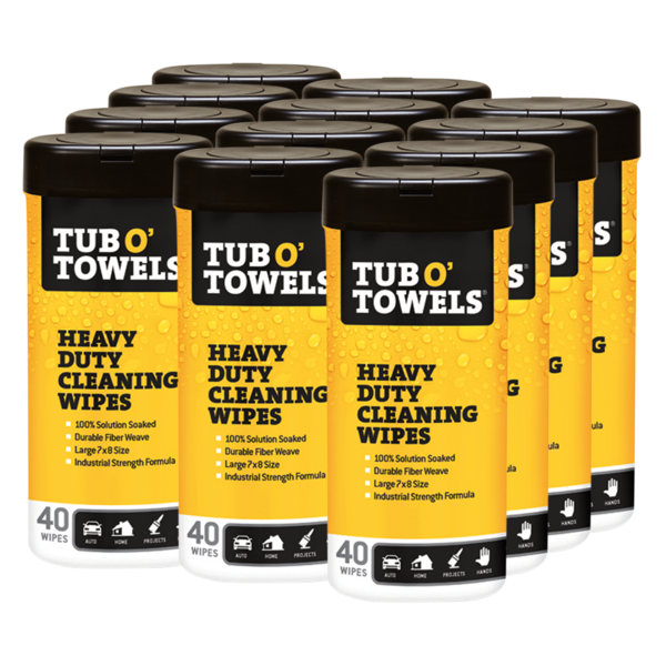 Tub O' Towels Heavy Duty Stainless Steel Wipes,White , 40 Count - TW40-SS  (1-Pack): : Industrial & Scientific