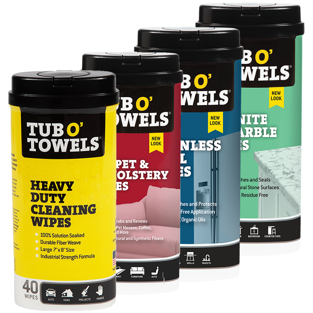 Tub O' Towels TW40 - 2 Pack Heavy-Duty Multi-Surface Cleaning Wipes 
