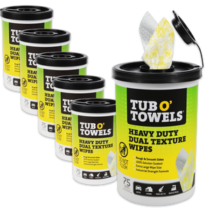 Tub O' Towels Heavy Duty Dual Texture Wipes, 75-Count Case Pack